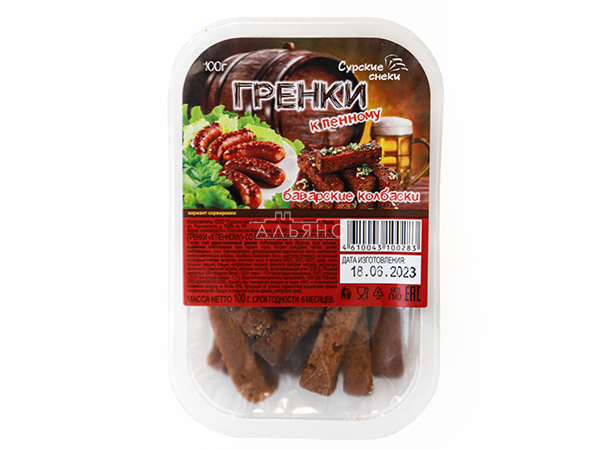 Сурские гренки Баварские колбаски (100 гр) в Кызыле